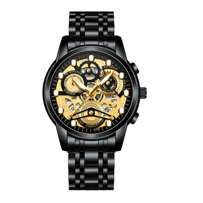 Men Watches Quartz Luxury Hollow Out Watch Top Brand Fashion Sport Business Calendar Wristwatch