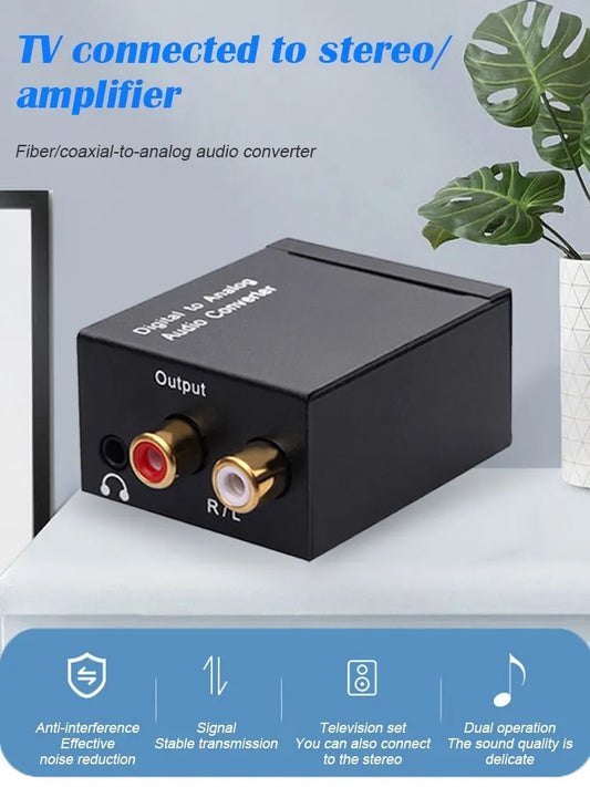 Digital To Analog Audio Converter 3 5mm Suitable For TV Audio Digital Coaxial Fiber Optic Analog Output Converter