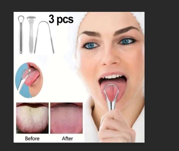 3 Pcs/set Stainless Steel Tongue Scraper Metal Tongue Cleaner Reusable & Eco-friendly Tongue Brush Fresh Breath With Travel Box