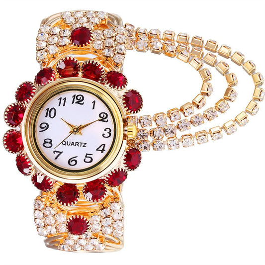 New women's diamond studded stylish temperament quartz watches fashion alloy bracelet watches female