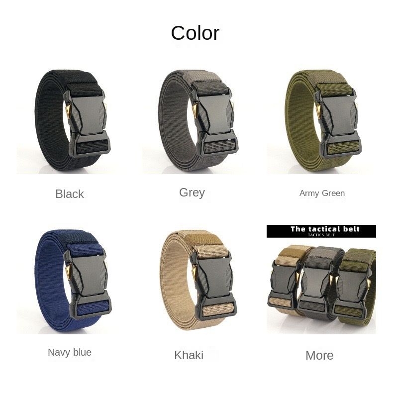 Men Tactical Belts Quick Release Outdoor Training Belt High Quality Casual Sports Men Belt Breathable and Comfortable Nylon Canvas Pants Belt Classic High Elastic Soldier Belt