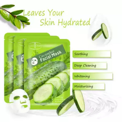 10Pcs Aichun Beauty Cucumber Facial Mask Sheet Soothing Cleaning Deep Face Mask Skin Care