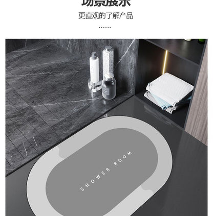 2PCSBathroom non slip floor mat, entrance foyer absorbent floor mat, cross-border household bathroom printed foot mat