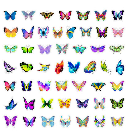 UPHUI 50PCS Stylish Universal DIY Butterfly Stickers Boho Graffiti Stickers for DIY Luggage Laptops Skateboards Motorcycle Bikes Suitcase Decals Graffiti Stickers