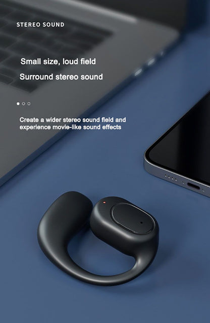 RichRipple F1 6H Play Time Wireless Bluetooth Earphone Digital Display Single Earbud Ultra Long Standby Business Earpods HD Call Headset Outdoor