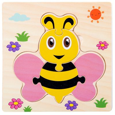 4pcs Wooden Puzzles for Toddlers Ages 1-3, Montessori Toys for 1 2 3 Years Old Girls Boys Baby Kids Puzzle Learning Educational Christmas Birthday Gifts Toys