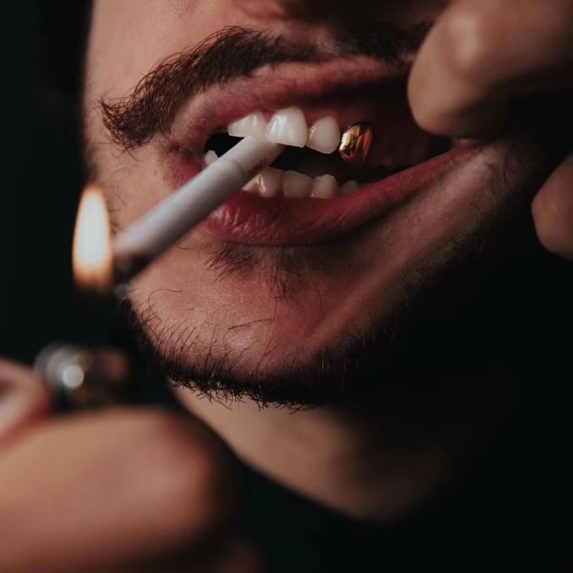 Gold Trendy Rock Rapper Hip Hop Grillz Caps Mold Top & Bottom Grill Body Jewelry Single Teeth