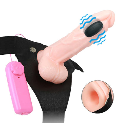Strap on Realistic Dildo Adjustable Harness G Spot Vibrator Vagina Anal Adult Play Sex Toys for Lesbian Couple Women Men
