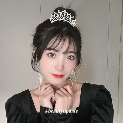 Diamond studded flower, leaf, hair headband, princess birthday atmosphere, crown headband, light luxury, fashionable and high-end feeling