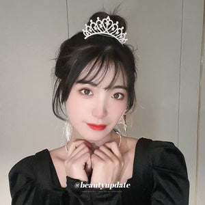 Diamond studded flower, leaf, hair headband, princess birthday atmosphere, crown headband, light luxury, fashionable and high-end feeling