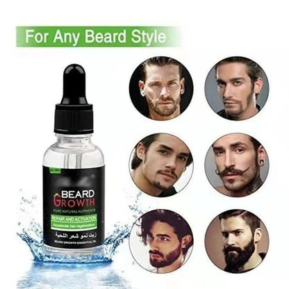 Beard Essentital Oil Beard Growth Enhancer Pure Natural Nutrients Beard Oil for Men Facial Nutrition Beard Care - Aichun Beauty