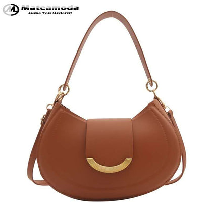 Mateamoda Elegant Solid Pattern Hobo Bag Crossbody Bag Underarm Handbag
