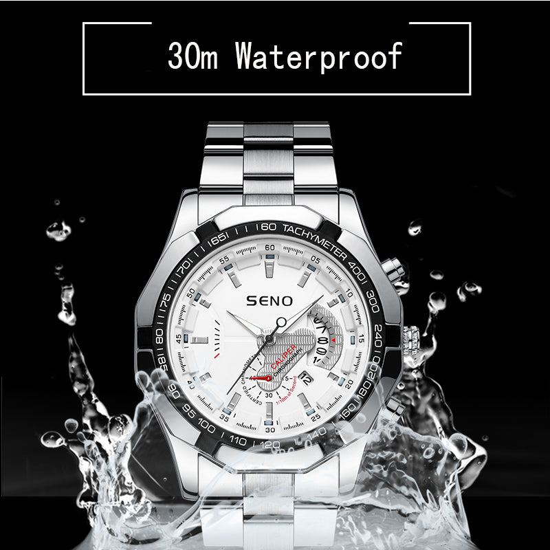 Large Dial Watches for Men Waterproof Mens Watch Calendar Fashion Business Watch