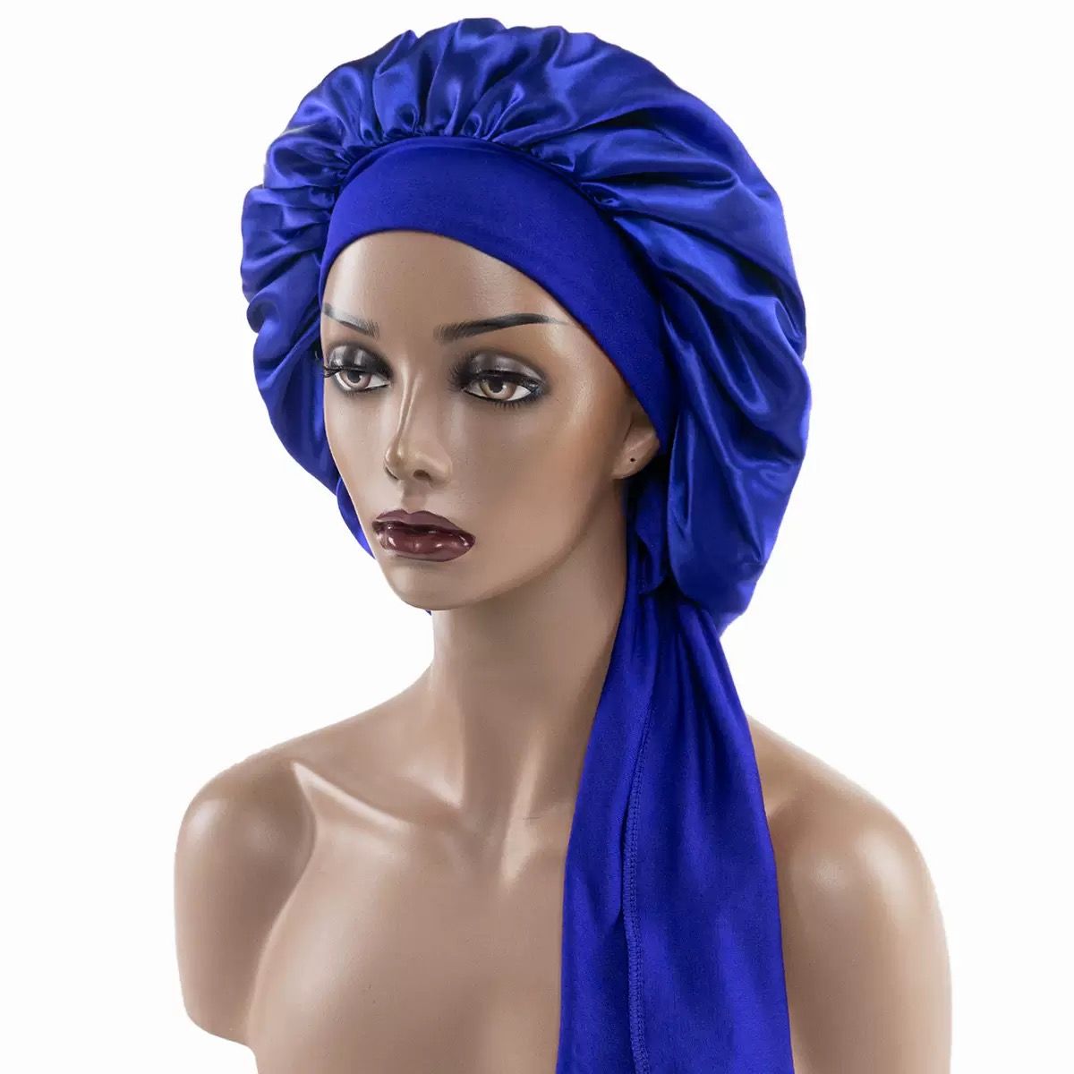 3 Pcs nightcap,Satin Headscarf Hat Sleeping Bonnet Curly Hair Wrap Silk Cap Fashion Wide Soft Elastic Springy Band Head Scarf Headwear Pure Color Night Sleep Hat Nightcap Head Cover