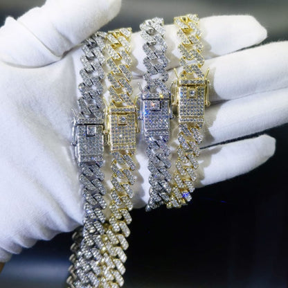 1 pcs anklet bracelet men/women iced bracelet rapper dangles Miami Cuban Link bracelet hip hop bling ice out bracelet fashion jewelry accessories couple bracelets gifts for her/him