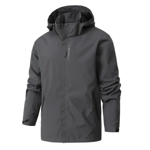 Men's Casual Outdoor Windproof Waterproof Athletes Detachable Hat Jacket Jackets & Coats