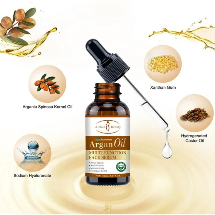 Argan Oil Multi Function Face Serum - Anti Wrinkle Anti Freckle Moisturizing Removal Scars - Aichun Beauty