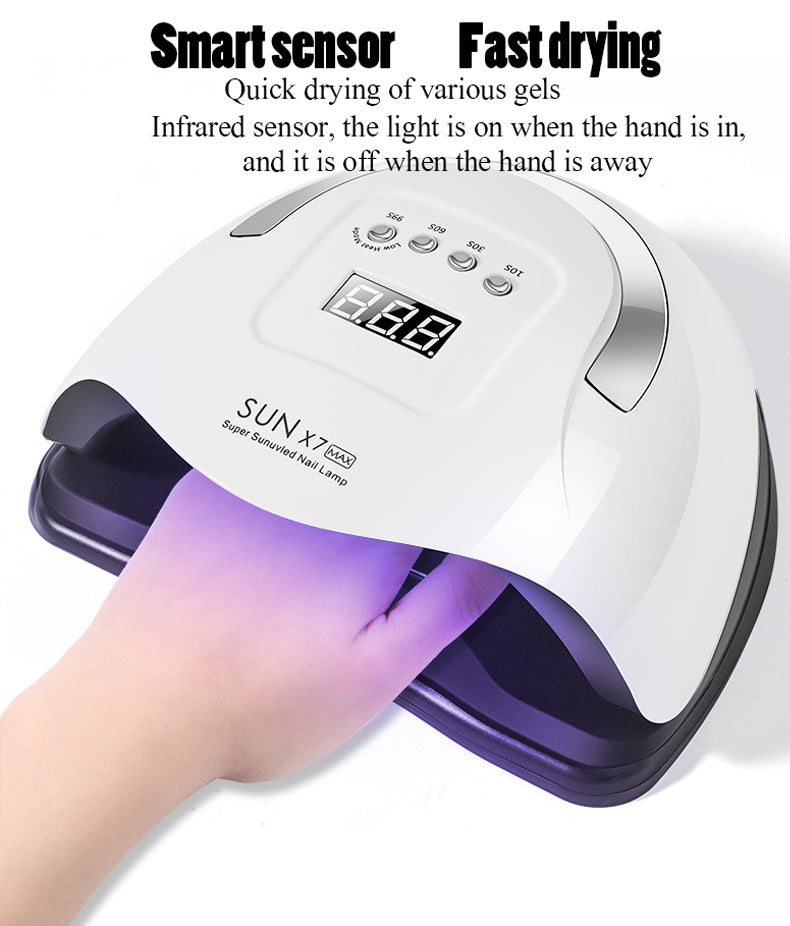 SUN X7 Max 180W Blueque Nail Lamp 57 LED UV Lamp Professional Phototherapy UV Light Nail Dryer Lamp Quick-Drying Auto Manicure Lamp