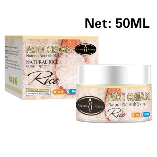 Aichun Beauty Natural Rice Face Cream, Anti-Freckle & Anti-Aging, Whitening, & Moisturizing Nourish Skin