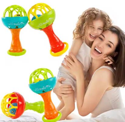 2pc Rattles baby toy Develop Baby Intelligence Grasping Hand Bell Rattle girl boy baby Toys Fast delivery within 1-5 days