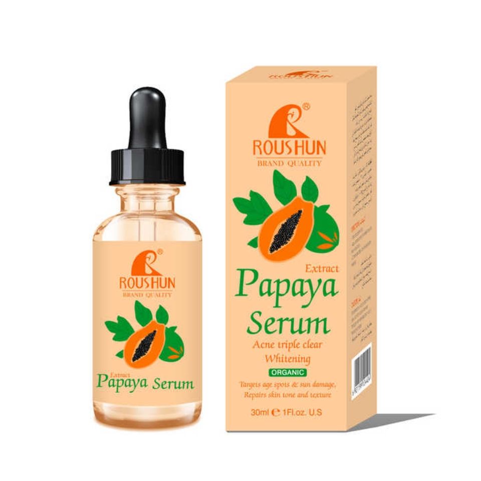 Roushun Papaya Serum Acne Triple Clear Ange Spots Sun Damage Skin Repair Tone Face Facial Serum