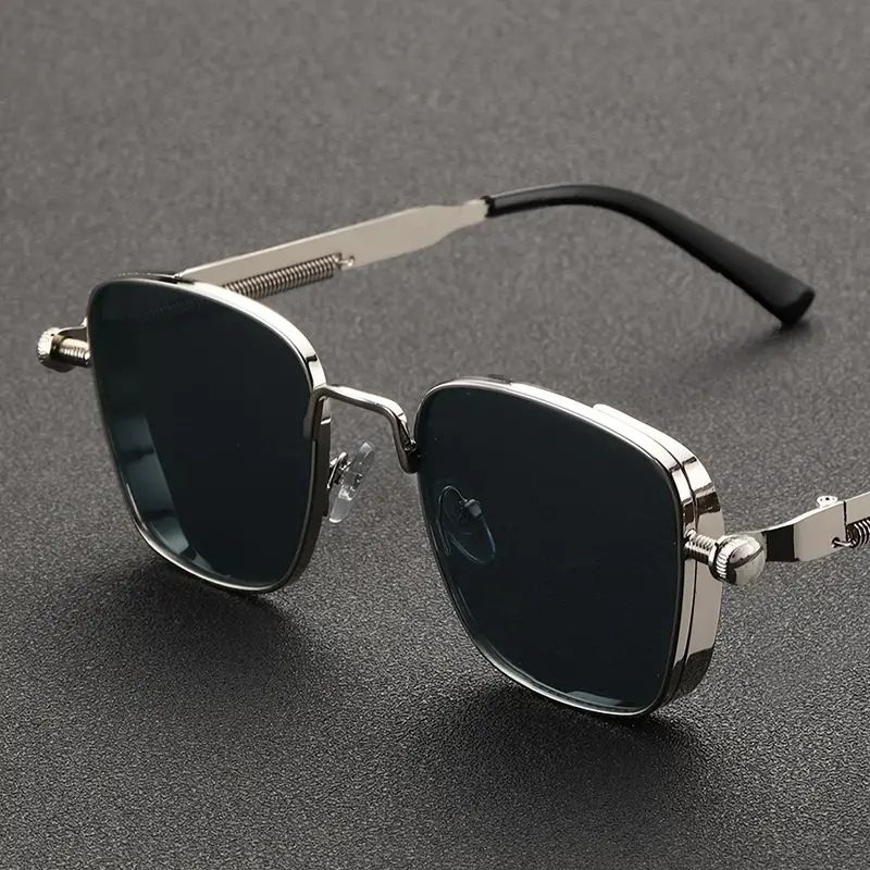 Retro Box Steampunk Metal Sunglasses European And American Universal Personality Sunglasses Sunglasses