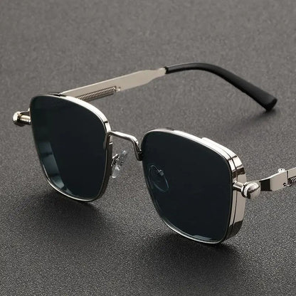 Retro Box Steampunk Metal Sunglasses European And American Universal Personality Sunglasses Sunglasses