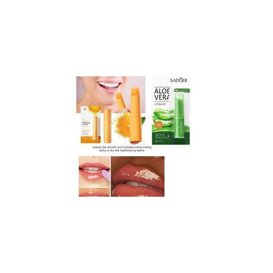 Value Pack of 2 Moisturizing Lip Balm - Vitamin C Lip Balm - Aloe Vera Lip Balm - Anti Cracking Lip - Pink Lip Balm - Value Pack of 2