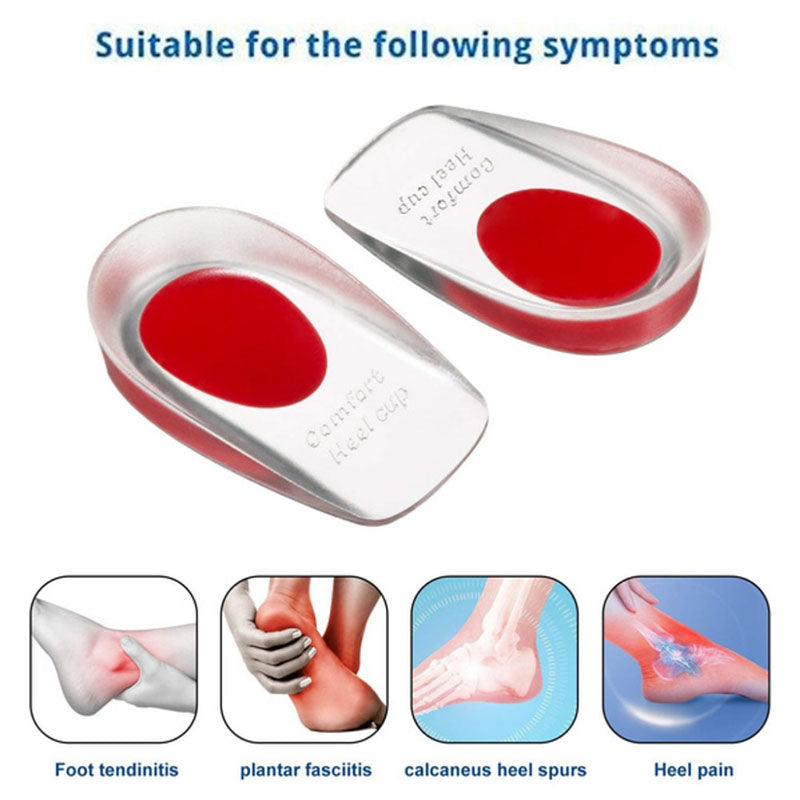 1 Pair Soft Silicone Gel Insoles for Heel Spurs Pain Relief Foot Cushion Foot Massager Care Heel Cups Shoe Pads Height Increase Insoles is practical