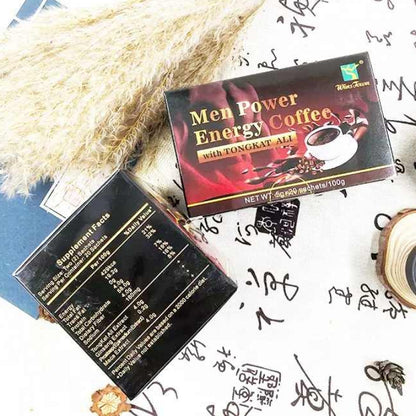 Wins Town Men Power Energy Coffee with Tongkat ali man Active instant black coffee male maca ginseng Enhance Libido Erection Circulation