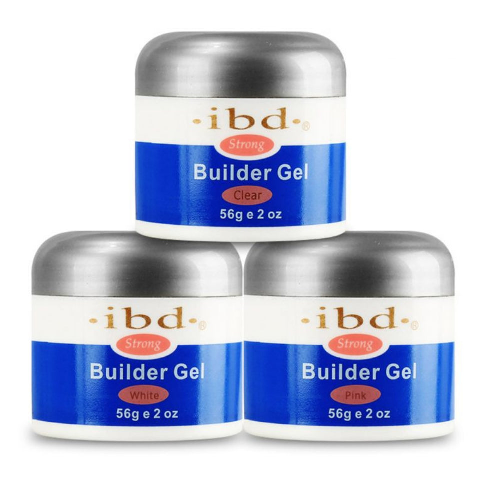 IBD Strong Builder Gel - CLEAR - UV Gel for tip overlays, sculpting pedicure nails polish art prep