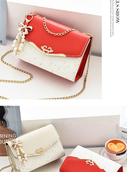 Netizen Small Bag Women's Bag 2024 New Instagram One Shoulder Crossbody Bag Fashionable Small Fragrant Style Bright Leather Chain Small Square Bag