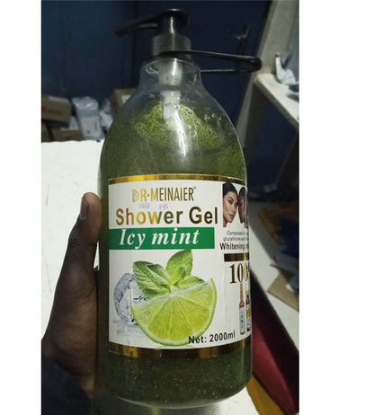 Icy Mint Shower Gel Dr Meinaier Cooling Mint & Vitamin C Body Wash 2000 ml – Refreshing Cleansing Gel to Invigorate, Hydrate & Tone Skin with Antioxidants