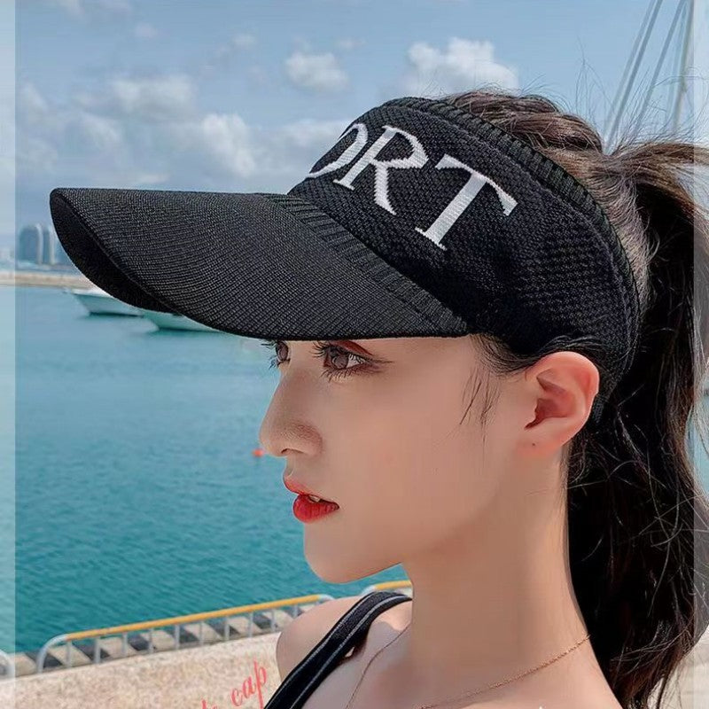 Women's sun hats Breathable sun hat outdoor ladies versatile top less baseball visor empty top hat cap