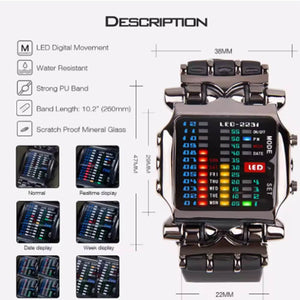New Watches Multifunctional Popular Square Dial Unisex Binary LED Digital Watches Rubber Band Casual Sport Outdoor Wrist Watch Luminous Smartwatch For Men Women Smart Bracelet Gifts