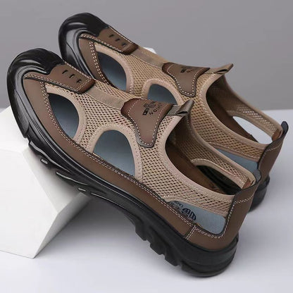 Summer sandals mesh cloth head breathable Shoes hollow-out outdoor casual all-match non-slip sandals
