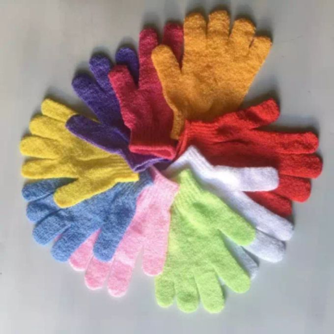 5 Pairs Exfoliating Gloves For Bath Body Scrub, Assorted Colours
