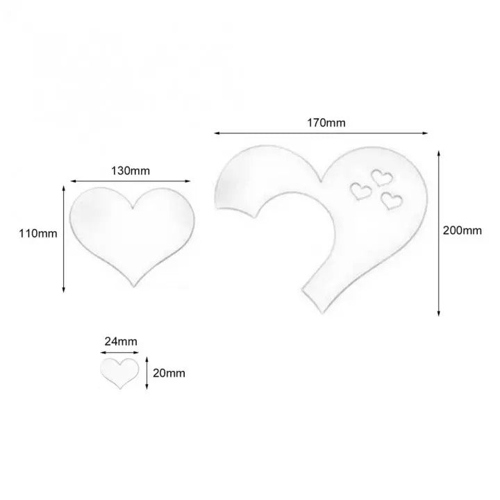 3D Heart-shaped Acrylic Wall Stickers Self-adhesive Mirror Stickers Decal Wall Arts