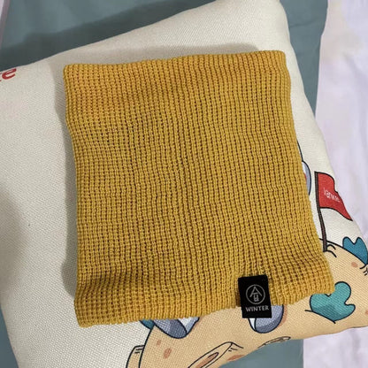 Unisex Solid Cashmere Plush Warm Winter Ring Scarf Women Men Knitted Full Face Mask Snood Neck Scarves Bufanda Thick Muffler New