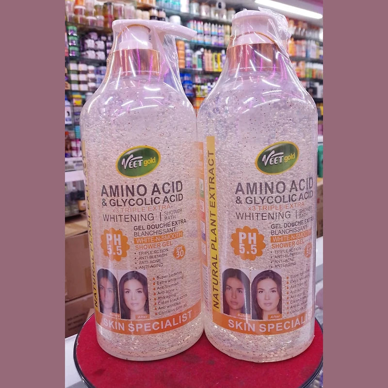 Veet Gold Amino Acid & Glycolic Acid X3 Triple Extra Whitening Shower Gel