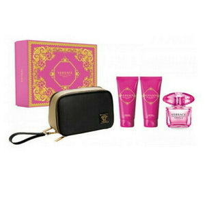 Versace Bright Crystal Absolu 4 Piece Gift Set with Pouch,SG & BL
