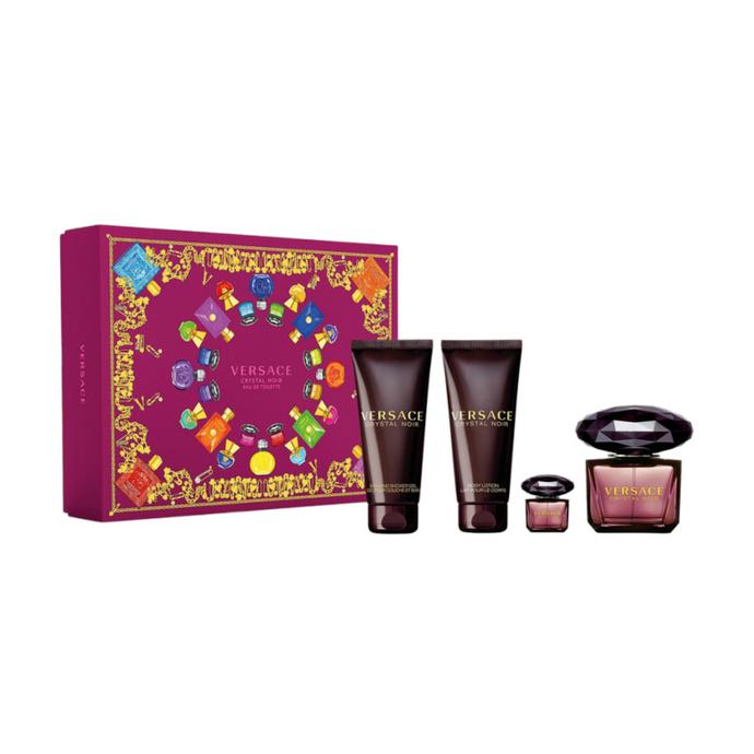 Versace Crystal Noir EDT 4 Piece Gift Set with BL,SG & Mini perfume bottle