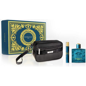 Versace Eros Men EDT 3 Piece Gift With Mini Travel EDT & Pouch