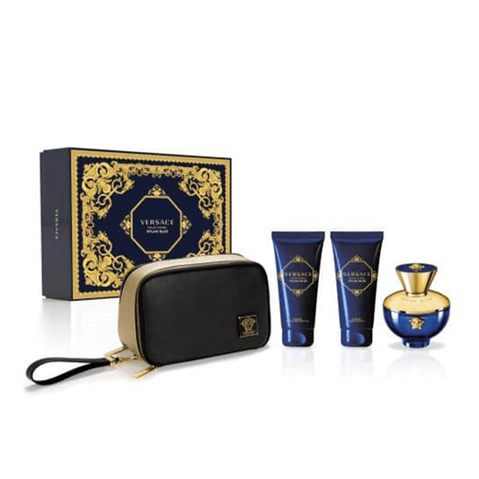 Versace Pour Femme Dylan Blue 4 Piece Gift Set with Pouch,SG & BL