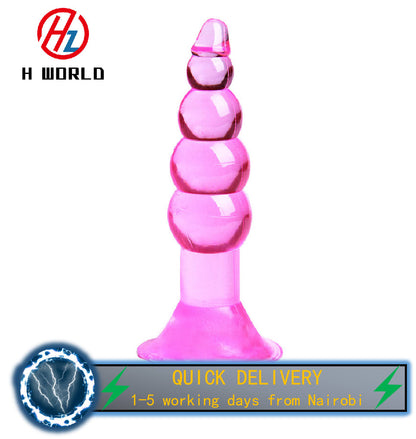 HW Silicone Anal Plug with suction Continuous shooting fun pull bead female male unisex sex products adult