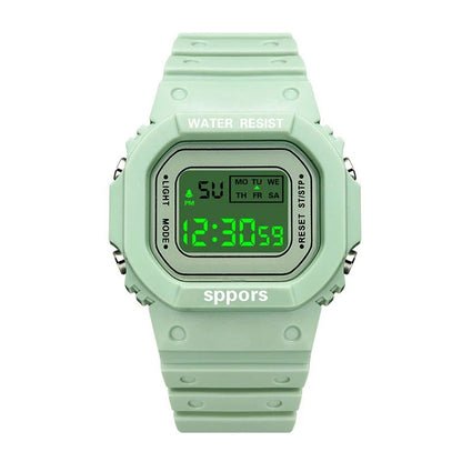 Sports Watch Boys Girls Student LED Electronic Watch Men Women Square Digital Watches Analog Digital Military Army Sport LED Waterproof Wrist Watch Rubber Clock