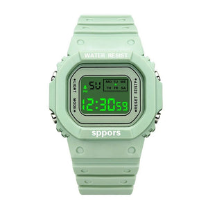 Sports Watch Boys Girls Student LED Electronic Watch Men Women Square Digital Watches Analog Digital Military Army Sport LED Waterproof Wrist Watch Rubber Clock