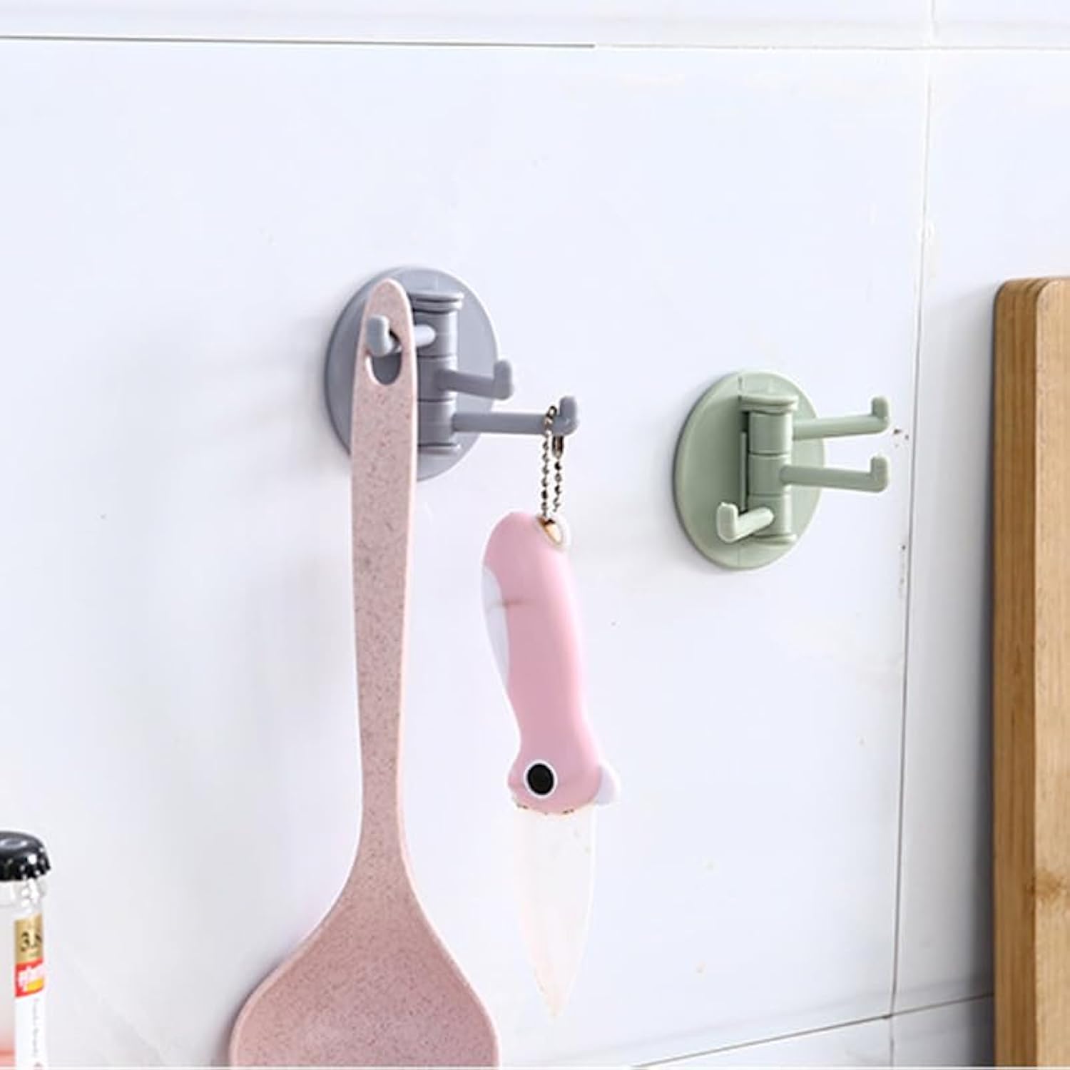 ZHJH 10Pcs of Self Adhesive Kitchen Wall Door Hook Key Holder Rack Towel Hanger Bathroom Rack Hooks Aluminum Multi-Purpose Storage Hooks