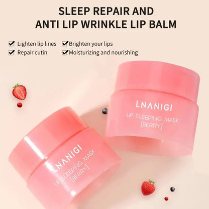 3g South Korea Lip Sleep Mask Night Sleep Maintenance Moisturizing Lip Gloss Bleach Cream Nourishing Lip Care Strawberry