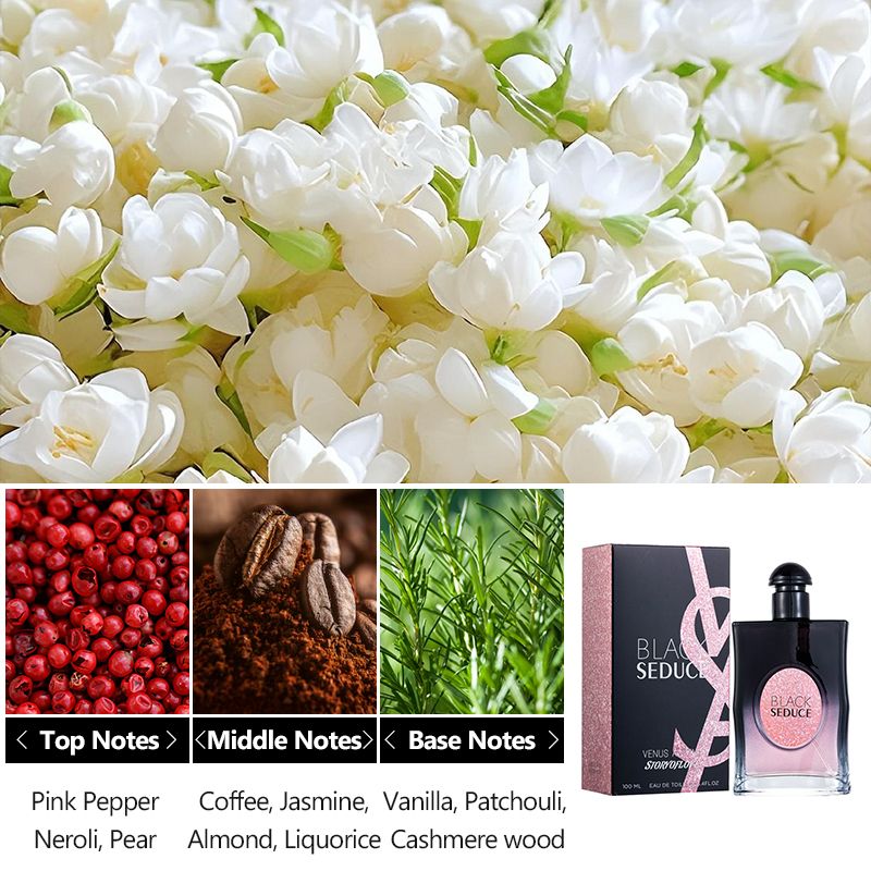 100Ml Ladies Perfume Fragrance Black Seduce Eau De Toilette Female Oriental Perfume